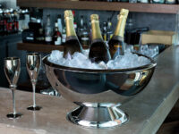 Edelstahl Sektkühler oder Blumenschale