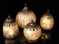 LED Laternen Perlmuttfarben